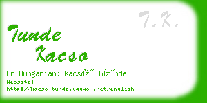 tunde kacso business card